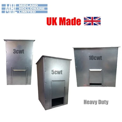 Galvanised Steel Metal Coal Bunker Coal Fuel Storage 3cwt, 5cwt & 10cwt UK MADE! - Image 1 of 4