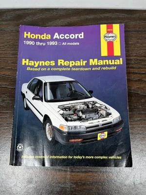 Honda Accord 1990-1993 Haynes Repair Manual Book 42012 - Image 1 of 4