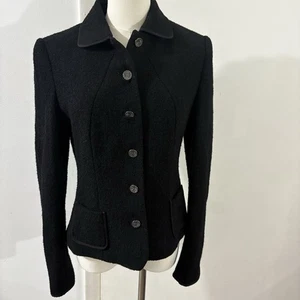Tahari Wollmischung Schwarz Blazer Jacke Button Down Gr. 10 Klassisch Karriere Modern - Bild 1 von 13