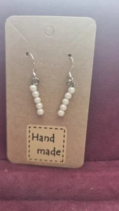Pure Silver Earrings Made With Small Pearls - Picture 1 of 1