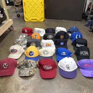 25 Vintage Hat Lot Trucker SnapBack Strap Collector  Bundle 80/90/00 Some NWT - Picture 1 of 24