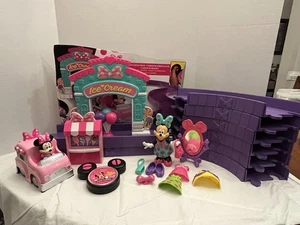 Minnie Mouse Ice Cream Shop Track Set w/ RC Controller & Princess Bowtique Set - Picture 1 of 7