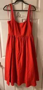 NWT Christian Lacroix Linen A-line Midi Retro Linen Tea Length Dress Size 10 - Picture 1 of 6