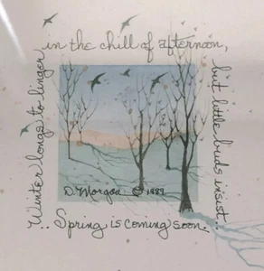 D. D Morgan Vintage 1989 Winter Frühling kommt gerahmte Kunst Wand Quadrat 9 x 9 - Bild 1 von 11