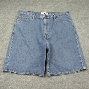 Levis 550 Shorts Herren 42x10 blau Jeans Y2K Denim Bermuda schwarz Fledermaus Flügel Etikett - Bild 1 von 13