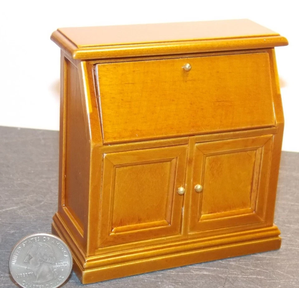 Dollhouse Miniature Walnut Writing Desk 1:12 one inch scale D156 Dollys Gallery - Image 1 of 1