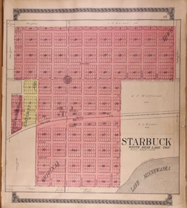 1910 Plat Map, STARBUCK, WHITE BEAR LAKE Twp., POPE County, MINNESOTA (15x17)#12 - Picture 1 of 1