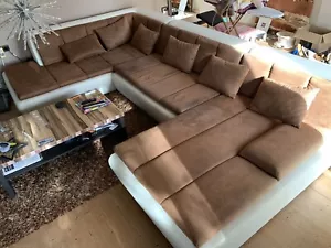 couchgarnitur gebraucht Weiss/braun - Bild 1 von 5