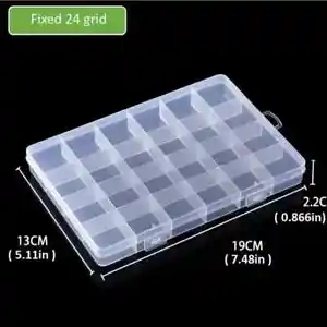 24 GRID Plastic Storage Box Jewellery, Beads, Pills Case Container Compartment.1 - Picture 1 of 1