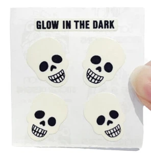 Vintage Sandylion Glow in the Dark Skeleton Skull Stickers Halloween Scary Rare - Picture 1 of 4