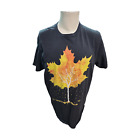 Fall/Autumn Leaves Tree Men's Black T-Shirt Size XL - See Pictures