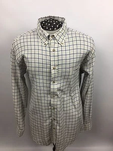 MINE Mens Long Sleeve Shirt Brushed Cotton Medium Blue Plaid - Picture 1 of 3