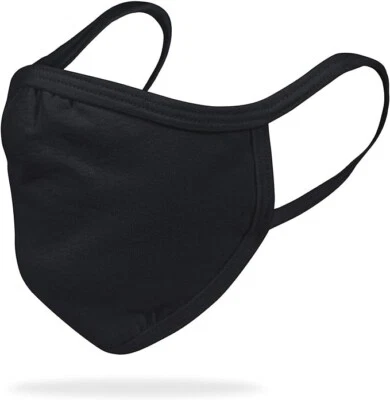 Mascarilla facial de algodón de 2 capas reutilizable para todos los días Gildan Youth, negra (paquete de 24), juvenil Foto 1 de 4