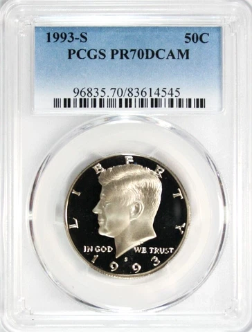 1993-S Kennedy Half Dollar PCGS PR 70 DCAM #GA3-45 Cover