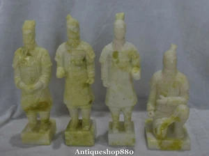 Natural Green Jade Terra-Cotta Warrior Terracotta Army Emperor Qin Shihuang Set - Picture 1 of 11
