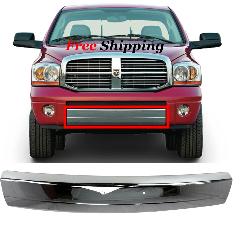 For 2006-2008 Dodge Ram 1500 2006-2009 Ram 2500 Center Front Bumper molding Trim Foto 1 de 4