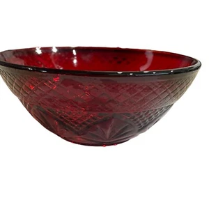 Vintage Cristal D'Arques Durand Antique Ruby Red Glass Salad Bowl Made in France - Picture 1 of 9