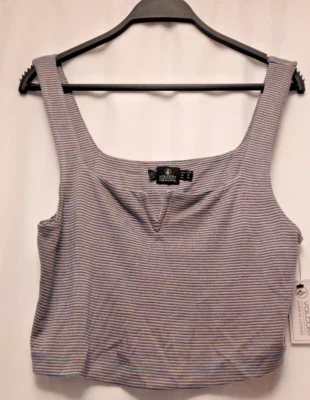volcom lived in lounge Lil Knit Top L colorful Striped Crop Tank NWT msrp $35 - Image 1 of 4