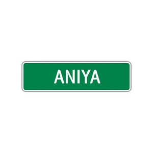 Aniya Girls Name Letter Printed Label Wall Art Decor Novelty Aluminum Metal Sign - Picture 1 of 5