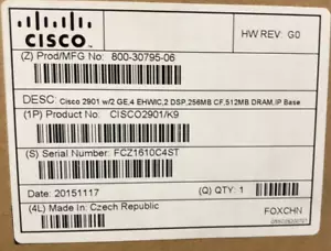 CISCO 2901/K9 / 2900 Series Integrated Services Routers / NEW / FACTORY SEALED - Picture 1 of 8
