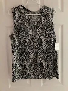3 Nuevas Camisas Para Mujer Sonoma Croft & Barrow Sin Mangas Prendas para el torso Negras Blancas L Grandes - Imagen 1 de 3
