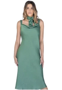 Nuevo con etiquetas Vestido Marilyn Hatten Yolanda en Verde Mirto Midi Talla Mediana Sin Bufanda - Imagen 1 de 12