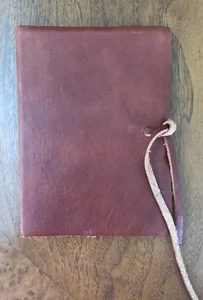 Nie benutztes Vintage Il Papiro italienisches Leder Adress-/Telefonbuch mit Lederbindeband - Bild 1 von 5