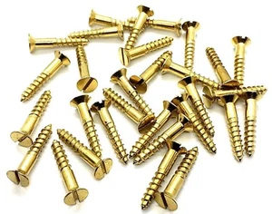 Wood Screws No. 8 Countersunk 25mm / 1" Slotted Head No.8 Brass Woodscrews (263) - Picture 1 of 4