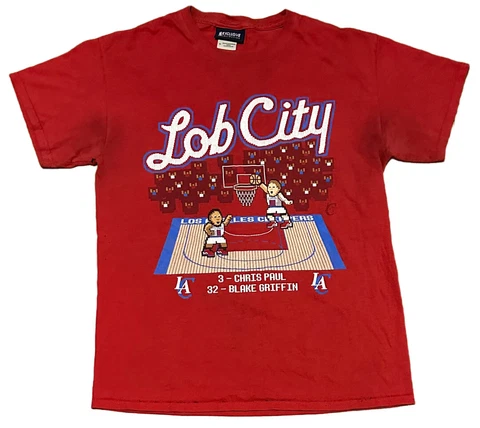 Vintage Lob City Los Angeles Clippers Red T-Shirt Size Medium Cover