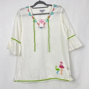 Buckhead Betties Tunic Top Swim Cover Up Girls Kids XL KXL Flamingo New w Flaw - Picture 1 of 13