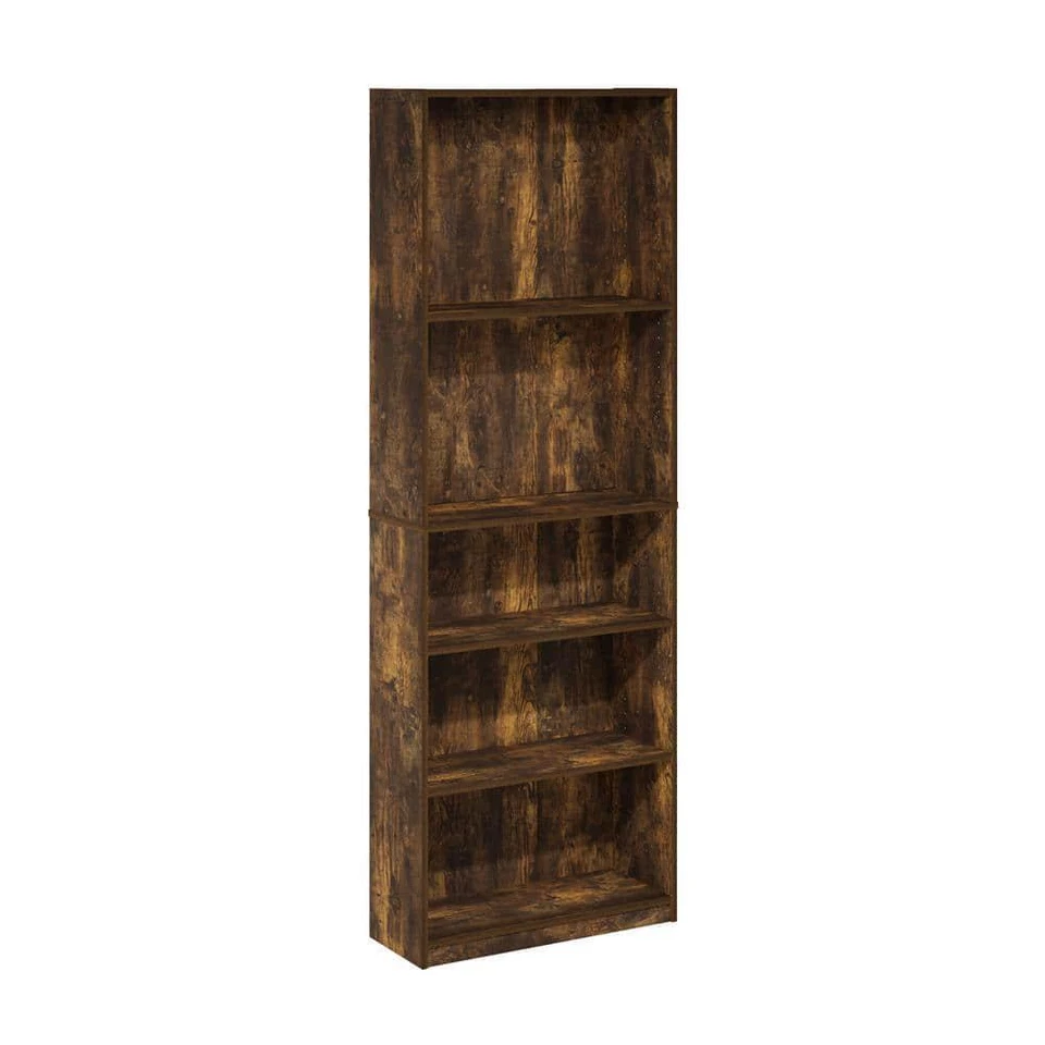 Furinno Bookcase W/ Adjustable Shelves 71.2" 5-shelf Standard Pine Wood Amber - Image 1 of 4