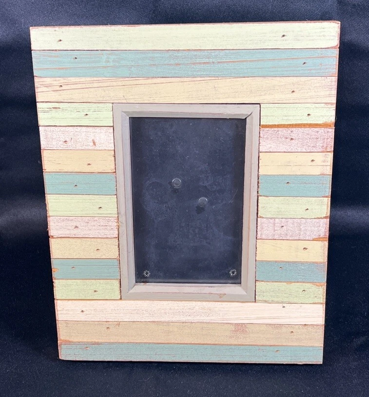 Rustic Colorful Wooden Picture Frames - Natural Solid Wood with Thick Borders - Image 1 of 4
