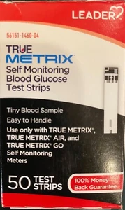 Leader True Metrix blood glucose test strips 50 count. - Picture 1 of 3
