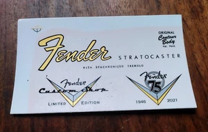 FENDER stratocaster 75th HEADSTOCK LOGO TETE DE GUITARE FENDER STRATOCASTER 75th - Picture 1 of 2