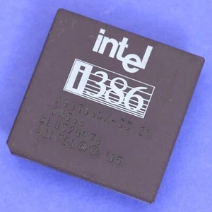 Vintage Intel 386 DX 33Mhz Ceramic CPU Processor SX366 A80386DX-33 IV 386DX 25 - Picture 1 of 3