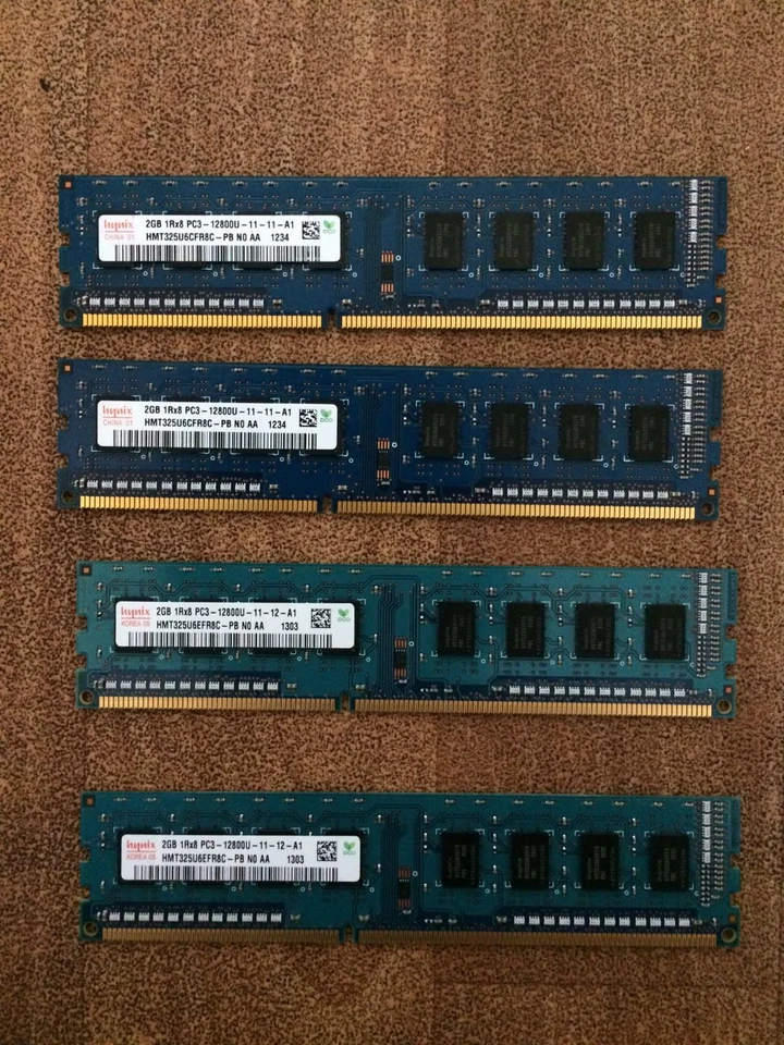 HYNIX 1600MHz DDR3 RAM 8GB (4x2GB) - Image 1 of 1