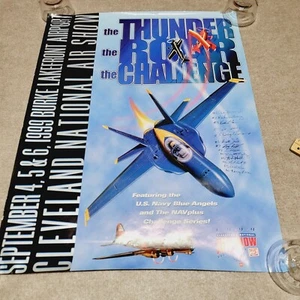 Cleveland National Airshow Poster 1999 Signed by Participating Pilots - Picture 1 of 13
