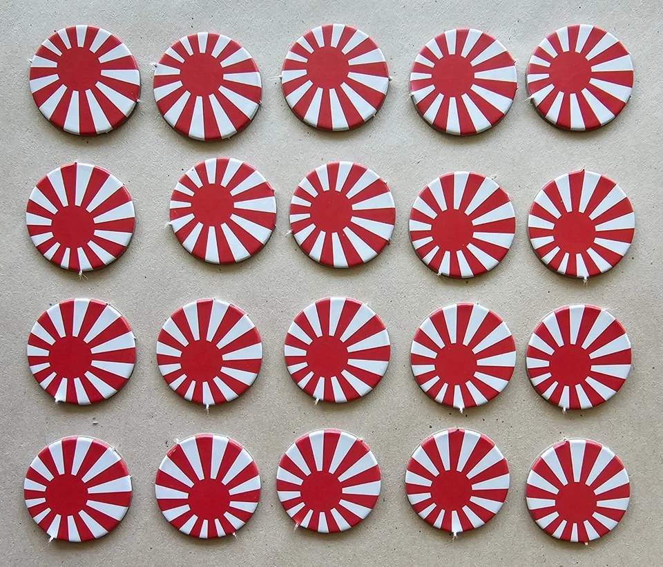 Axis & Allies Spring 1942 Game Replacement Parts 2009,  20 Japan Markers. - Image 1 of 1