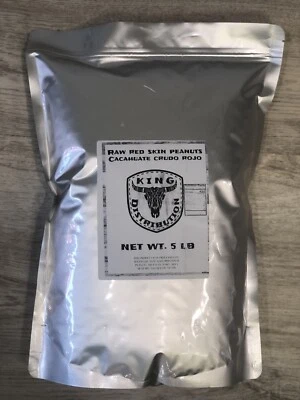 5 LB Raw Red Skin Peanuts, Cacahuate Crudo Rojo by King Distribution - Image 1 of 4
