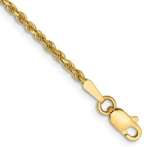 "Brazalete de cadena con cuerda de corte diamante de oro amarillo 14K de 1,75 mm 7"" u 8" - Imagen 1 de 3