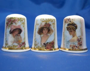 Birchcroft Fingerhüte -- 3er Set -- Kamee Damen Portraits - Bild 1 von 2