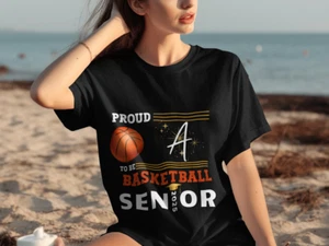 Basketball Senior T-Shirt, Graduation Gift for Basketball Player Class of 2025 - Picture 1 of 29