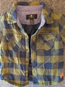 Chaqueta de franela acolchada 7 for all Mankind niños pequeños 18 m al aire libre - Imagen 1 de 8