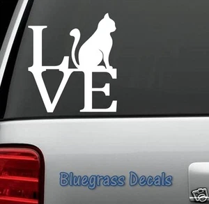 B1034 GATO DAMA AMOR CALCOMANÍA COCHE CAMIÓN SUV FURGONETA ESPEJO DE PARED ARTE GATITO - Imagen 1 de 1
