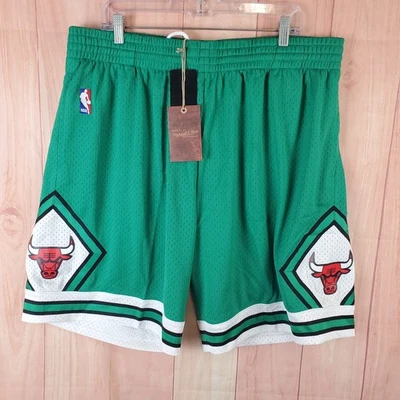 NBA Mitchell & Ness Swingman Shorts Sz 2XL Chicago Bulls Green 2008 NWT - Image 1 of 4