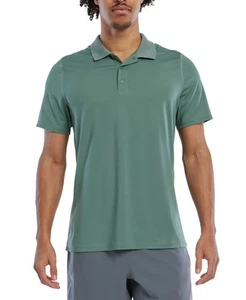 Reebok Mens Regular fit Short Sleeve Polo Shirt XL Green Solid - Picture 1 of 1