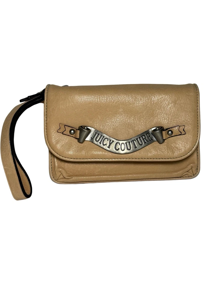 RARE Vintage Y2K Juicy Couture 100% Leather Accordion Wristlet Wallet-NUDE! HTF - Image 1 of 4