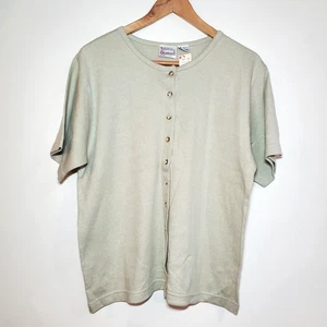 Vintage NWT Hasting & Smith Henley 100% Cotton T-shirt, Beige, Round Neck, Sz L - Picture 1 of 8