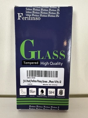 Ferilinso 3 Pack for Apple iPhone 14 Pro Privacy Screen Protector Tempered Glass - Image 1 of 4
