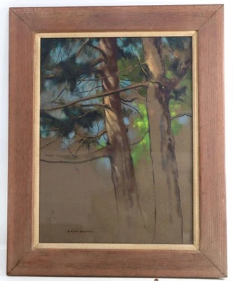 Оригинальная пастель Stanley Allyn Schaeffer (American 1935–2009) «Белые сосны» 31x25 - Изображение 1 из 4